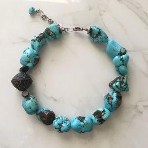Vintage Chunky Turquoise Bead Necklace